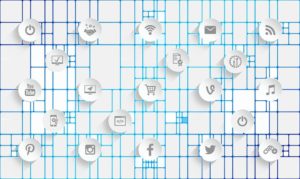 Network of connected icones.