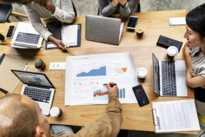 Sales-marketing collaboration mistakes happen when objectives are not defined in meetings such as this one.