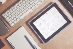 Calendar on apple device.