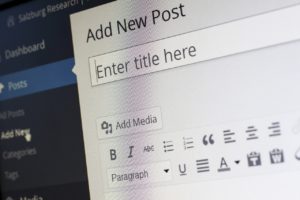 Add New Post option in WordPress - starting a blog without it is impossible.