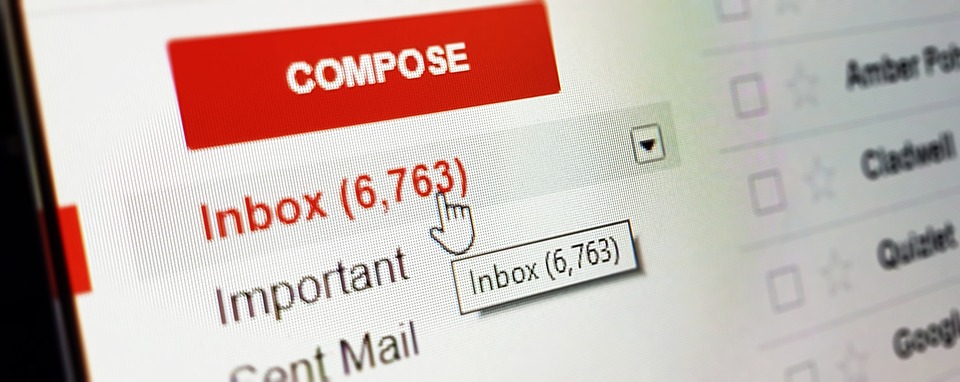 Image of Gmail inbox.