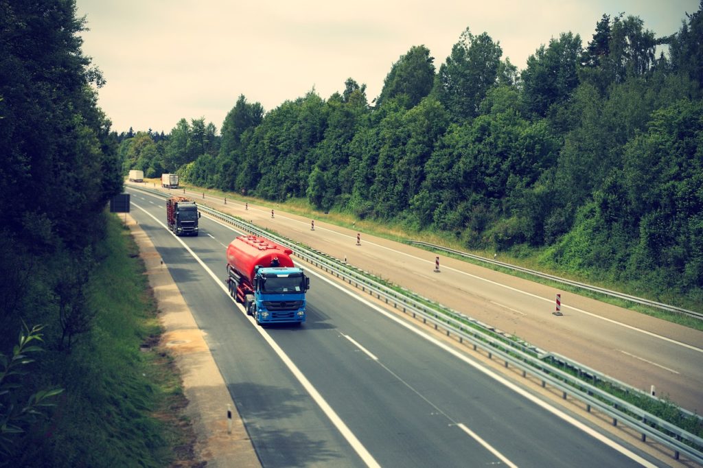 Truck on highway