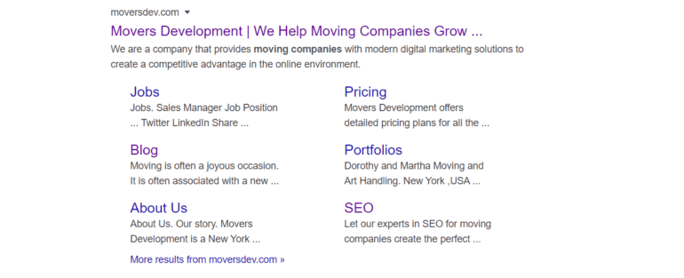 Movers Development metadata