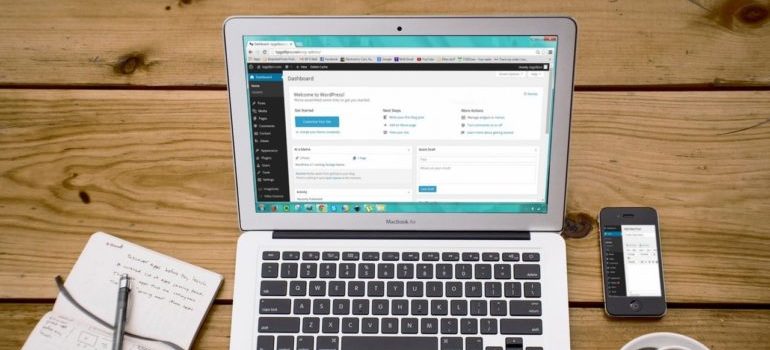 Laptop with WP dashboard