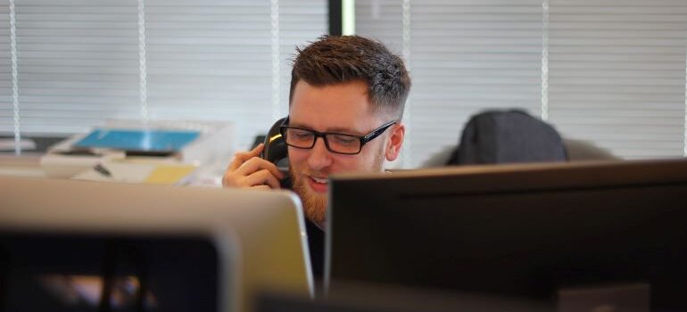 A man talking on the phone