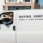 Working as movers in a moving van
