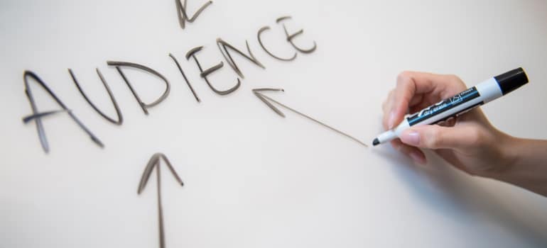 Audience written on blackboard