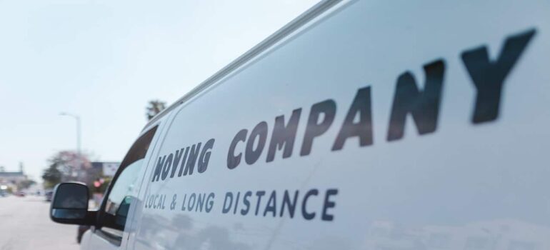 Moving company van