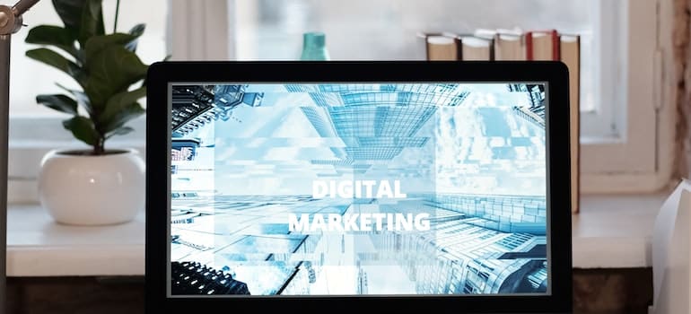 Digital marketing on a laptop screen