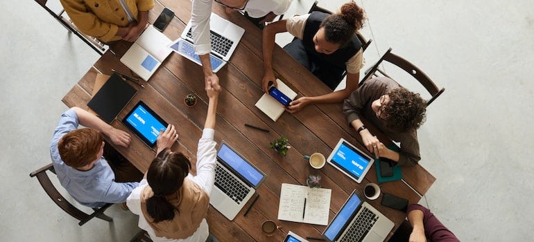 marketing professionals working to establish a moving company's GBP
