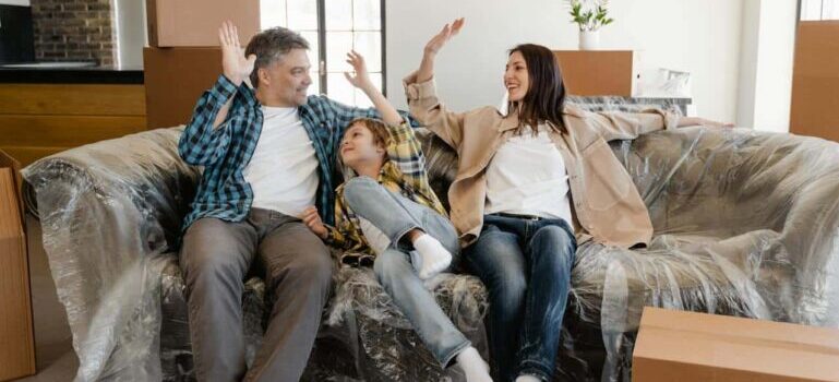 family on the couch