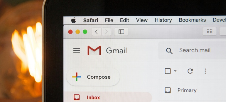 Laptop with an email platform opened on it. 