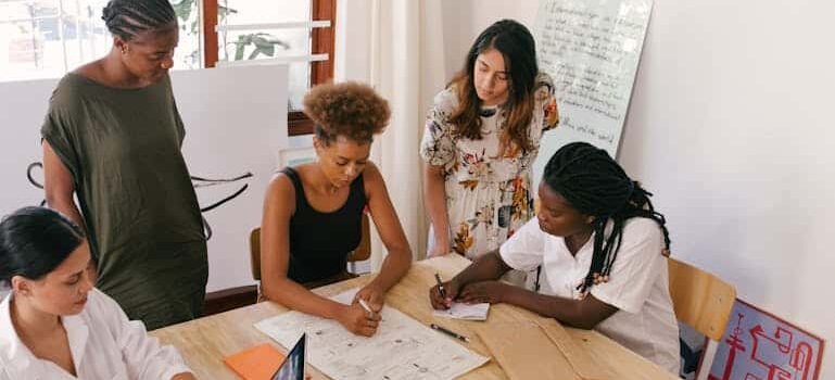 a team discussing content calendar