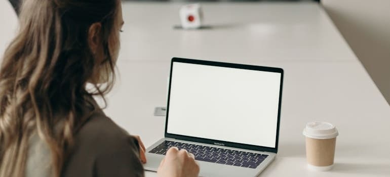 A person using a laptop