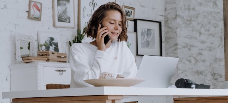 A person making a phone call