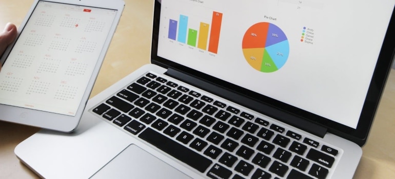 some charts on a computer screen 