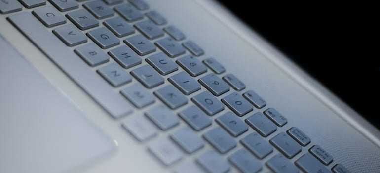 A grey laptop keyboard