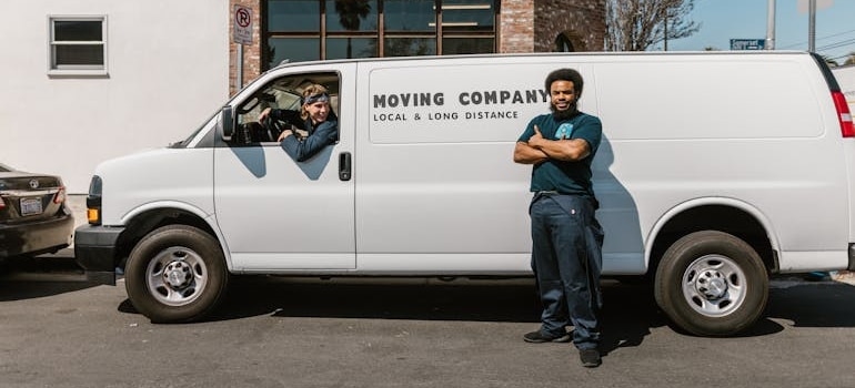 Two relocation professioanls and their van