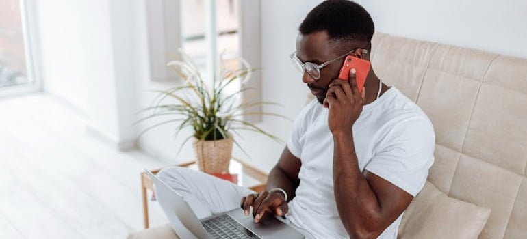 A person working from home, which is one of the reasons why short-distance moves are on the rise