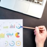 A hand pointing at business analytics, showing what AI knows about your moving business