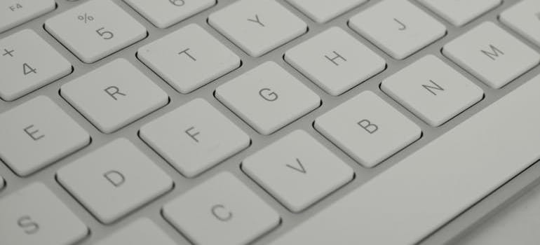 A white laptop keyboard