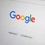 Google page on a laptop screen