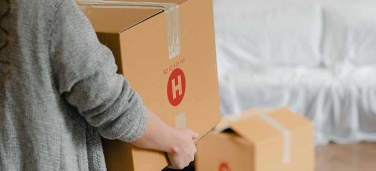 A person carrying a box