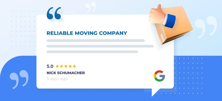 positive review, which is one of the best free lead sources for moving companies