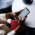 A person using a smartphone