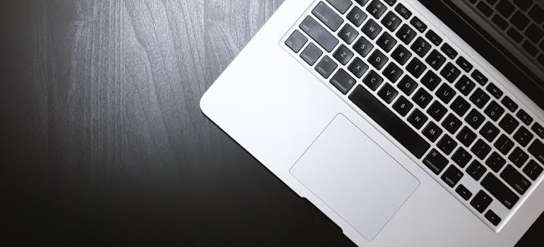 A keyboard of a laptop