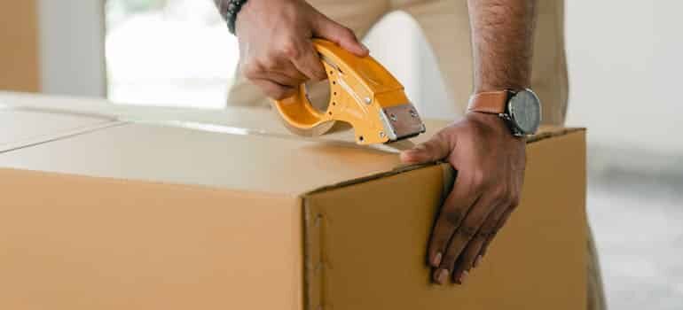 moving box with sellotape on it