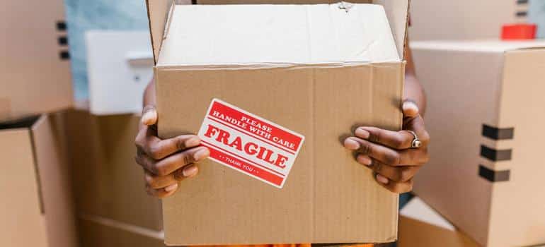 Mover providing professional assistance to a customer, representing trust and experience in service.