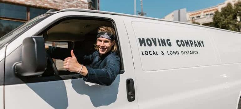 Man sitting in a van