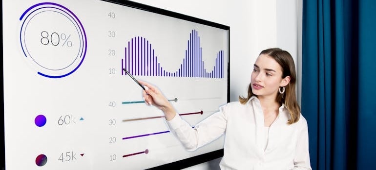 An employee of one of the bad SEO companies during a presentation