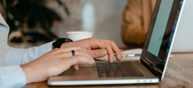 A person using a laptop
