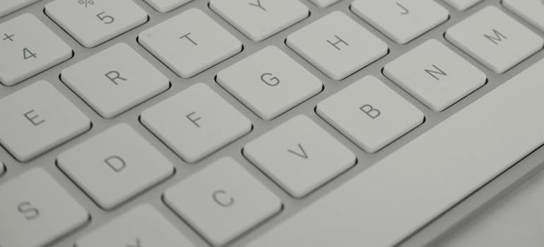 A white laptop keyboard