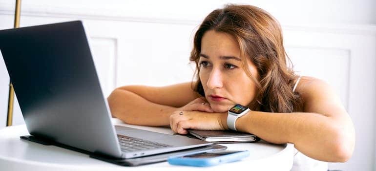 A person trying to fill in a confusing moving quote form