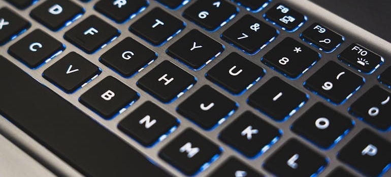 A keyboard of a laptop
