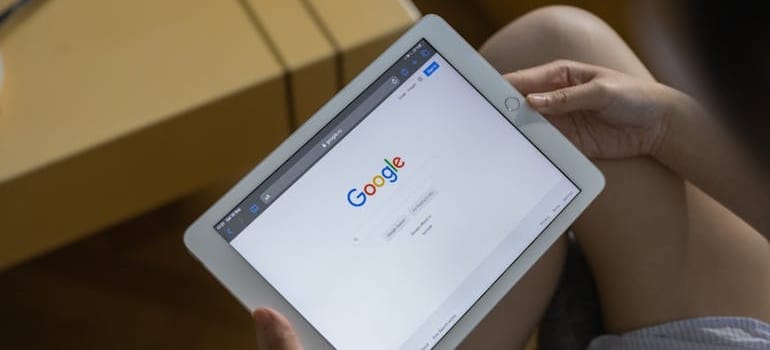 A person using a tablet
