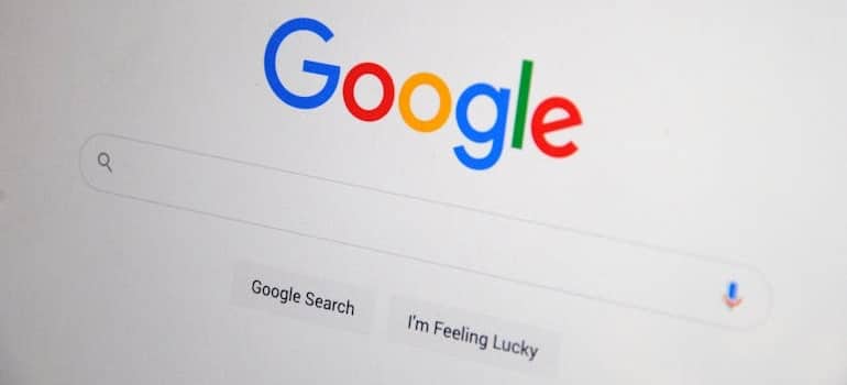 The home page of Google