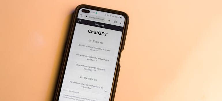 The homepage of ChatGPT on a smartphone