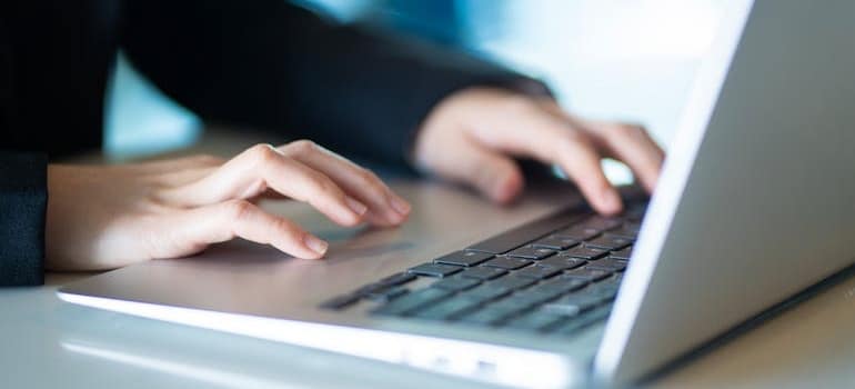 A person using a laptop
