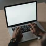 A person using a laptop