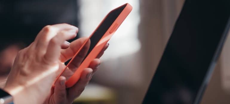 A person using a smartphone