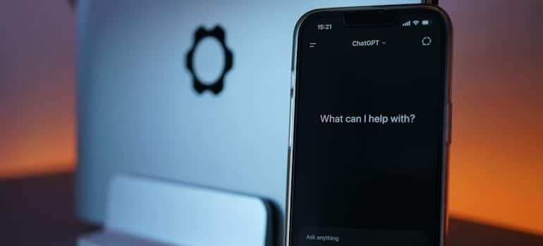 The main page of ChatGPT on a smartphone