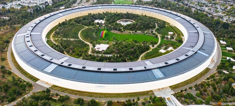Aerial view of Apple Park campus in Cupertino
